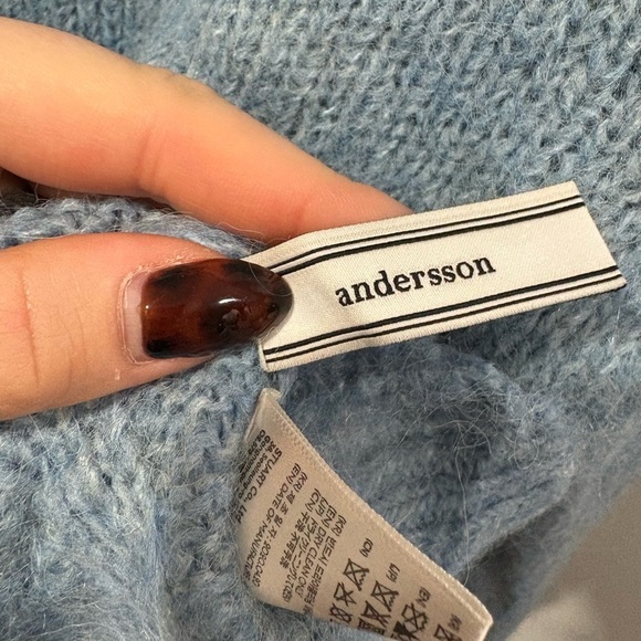 ANDERSSON BELL Roya Alpaca Puff Sleeve Sweater - Sky Blue - Picture 8 of 13